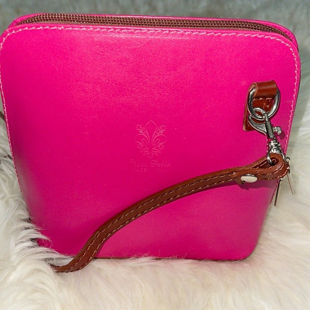 genuine leather vera pelle made in italy crossbody bag